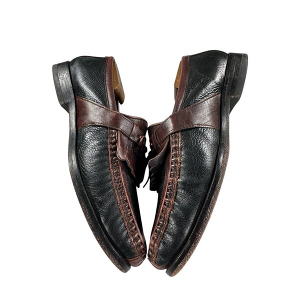 Johnston & Murphy Sz 8.5W Brown/Black Men's Leather Tassel Slip On Dress Loafers - Picture 5 of 9